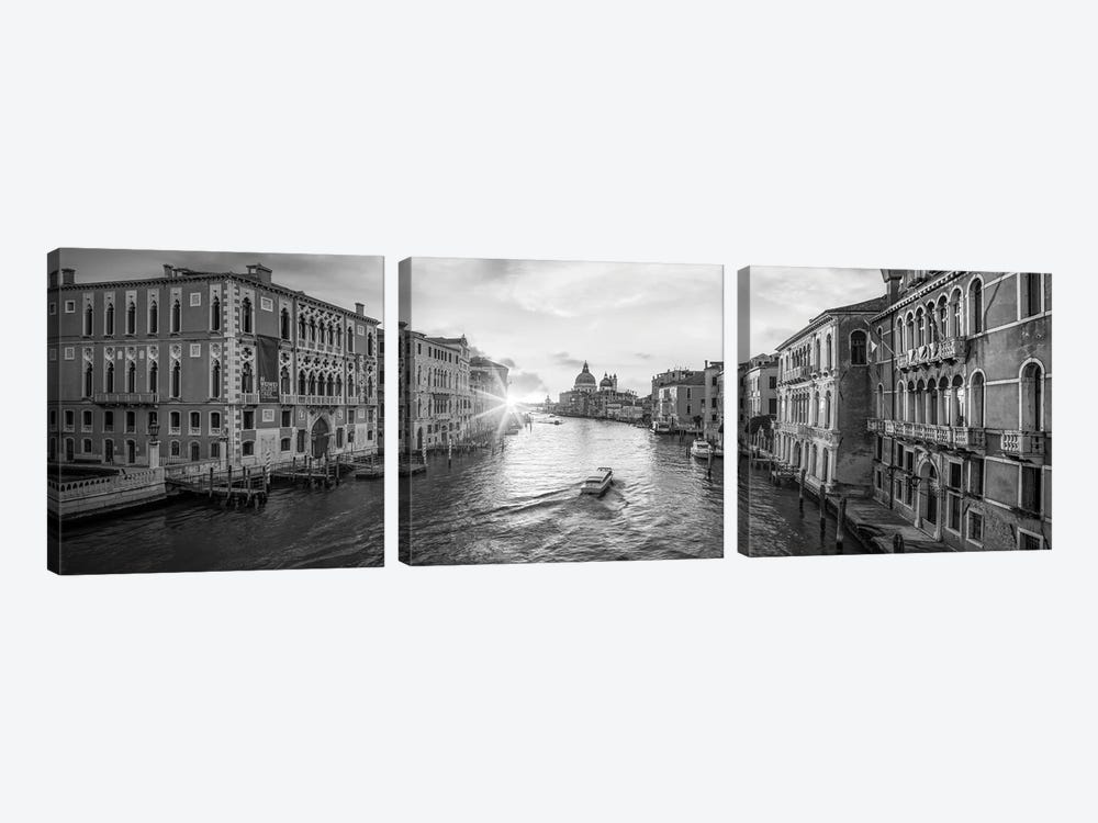 Panoramic View Of The Grand Canal At Sunrise, Venice, Italy by Jan Becke 3-piece Canvas Wall Art