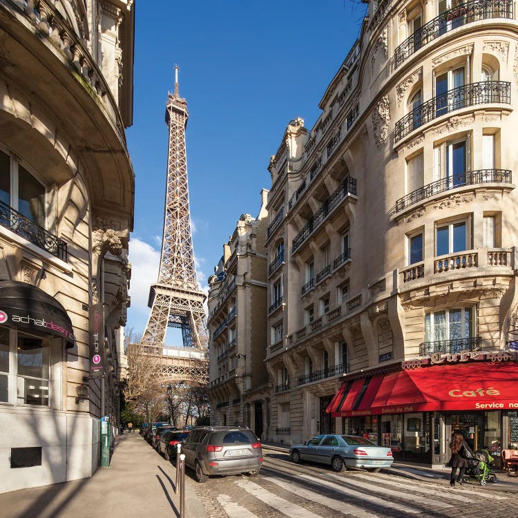 Rue De Buenos-Aires With View Of The Eiffel Tower, Paris, France