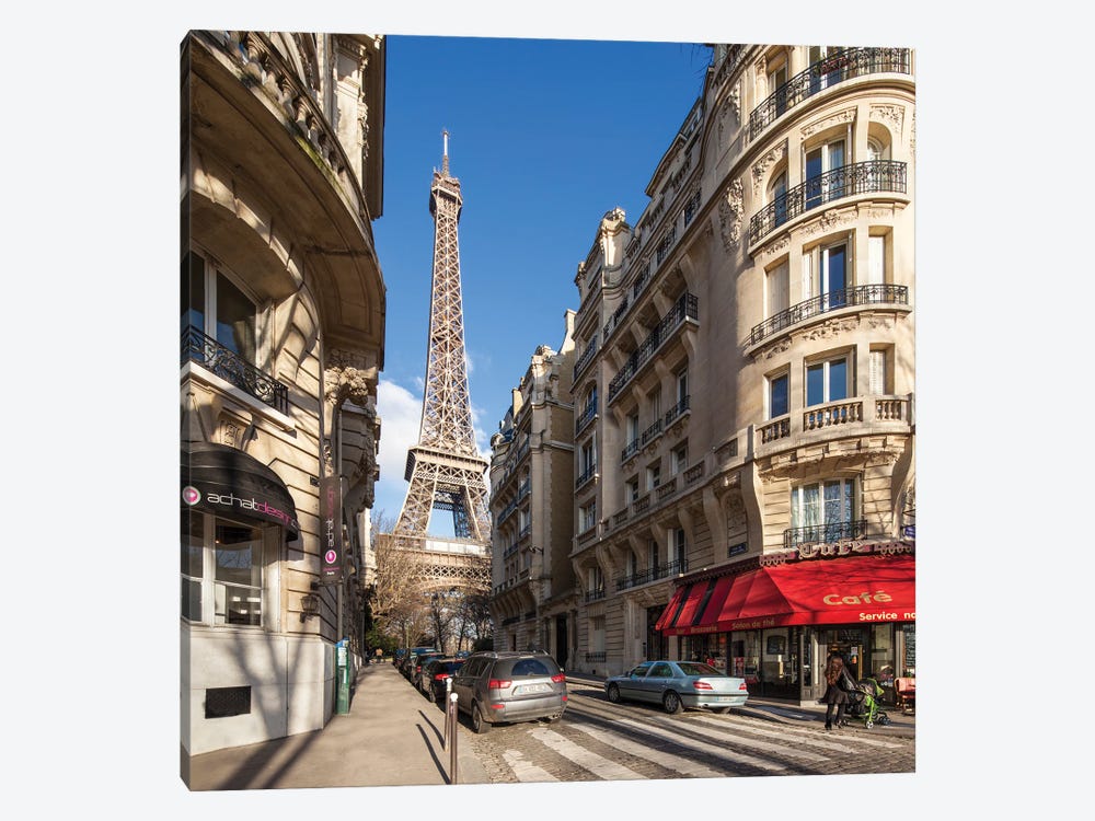 Rue De Buenos-Aires With View Of The Eiffel Tower, Paris, France by Jan Becke 1-piece Canvas Art Print