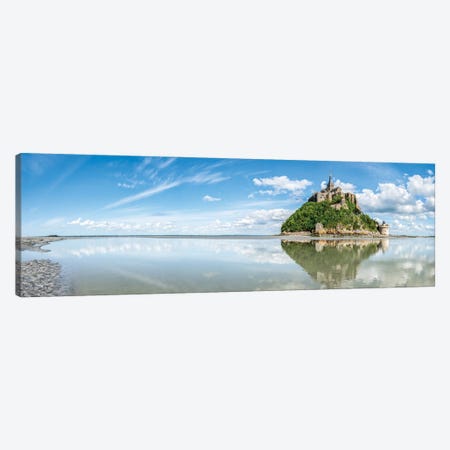 Panoramic View Of Mont Saint Michel, Normandy, France Canvas Print #JNB855} by Jan Becke Art Print