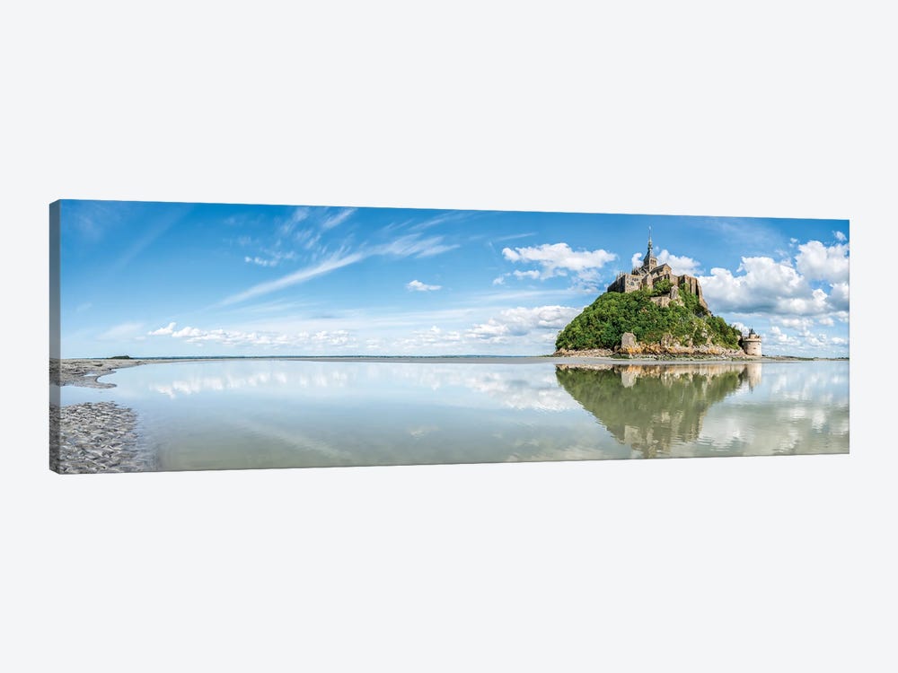 Panoramic View Of Mont Saint Michel, Normandy, France by Jan Becke 1-piece Canvas Art