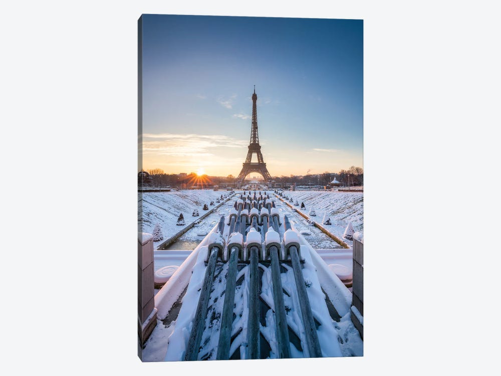 Jardins Du Trocadéro And Eiffel Tower At Sunrise, Paris, France by Jan Becke 1-piece Art Print