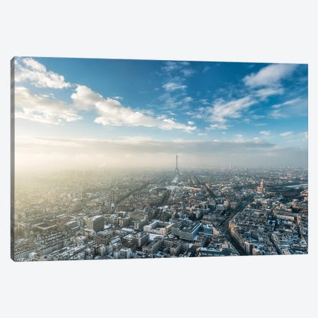 Aerial View Of The Paris Skyline In Winter Canvas Print #JNB868} by Jan Becke Canvas Print