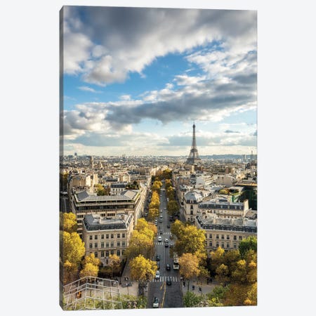 Paris Skyline With View Of The Eiffel Tower In Autumn Canvas Print #JNB870} by Jan Becke Canvas Artwork