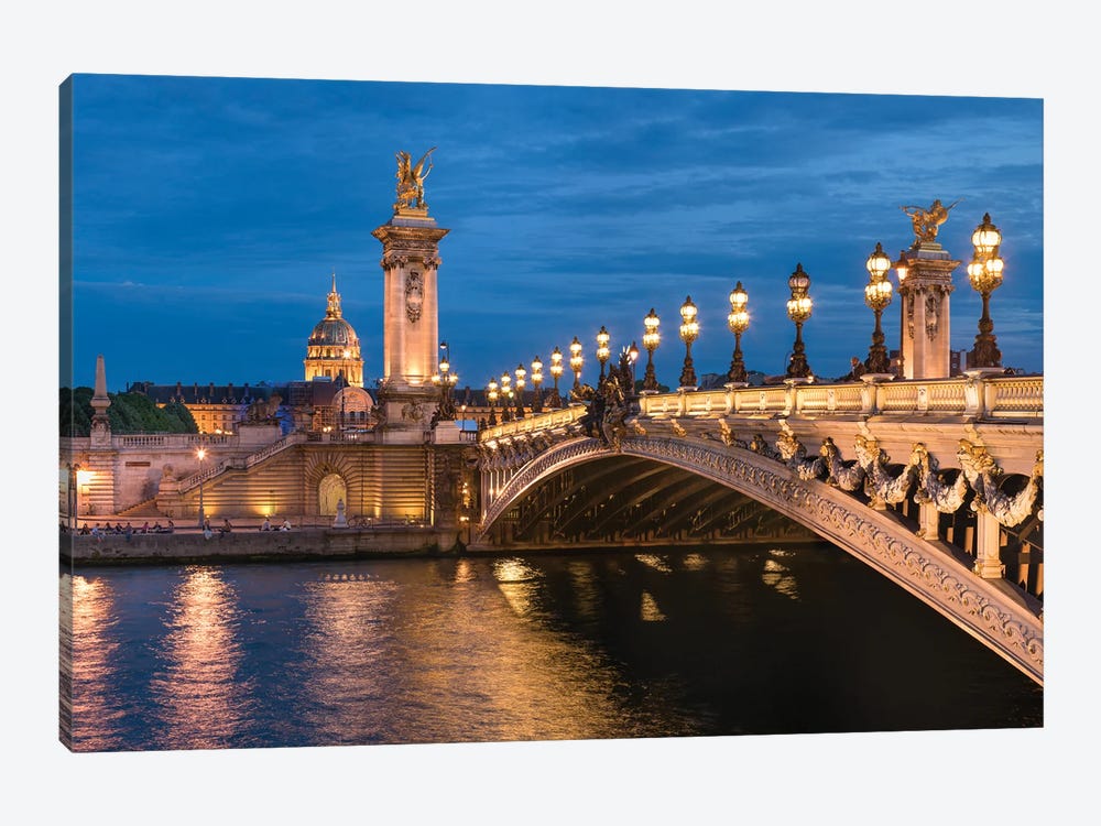 Les Invalides And Pont Alexandre Iii At Night, Paris, France by Jan Becke 1-piece Canvas Art