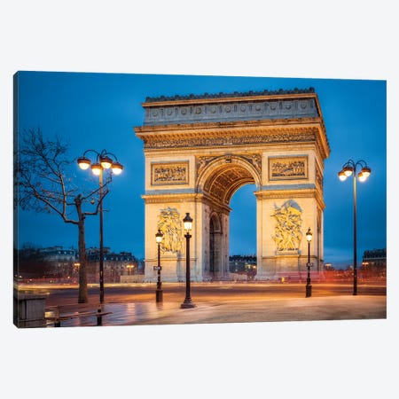 Arc De Triomphe At The Place Charles De Gaulle, Paris, France Canvas Print #JNB884} by Jan Becke Canvas Artwork