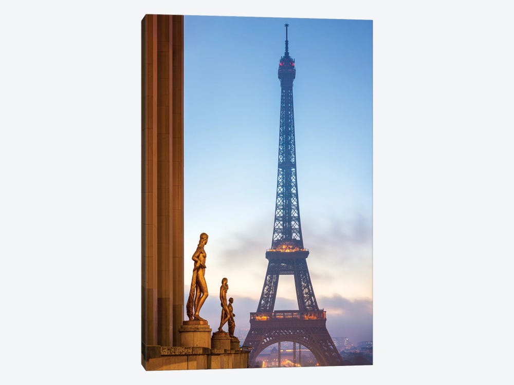 Place Du Trocadéro And Eiffel Tower, Paris, France by Jan Becke 1-piece Canvas Art