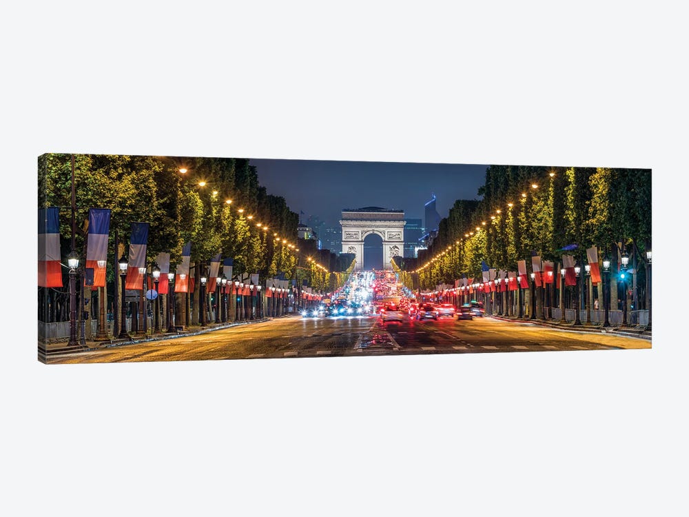 Panoramic View Of The Avenue Des Champs-Élysées And Arc De Triomphe, Paris, France by Jan Becke 1-piece Canvas Wall Art