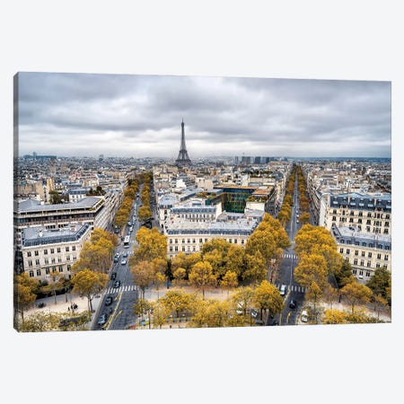 Paris Skyline In Autumn With View Of The Eiffel Tower Canvas Print #JNB900} by Jan Becke Canvas Art
