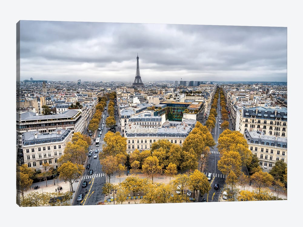 Paris Skyline In Autumn With View Of The Eiffel Tower by Jan Becke 1-piece Canvas Print