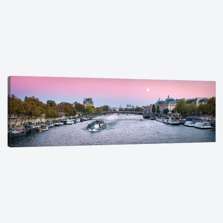 Panoramic View Of The Banks Of The Seine With Notre Dame In The Background, Paris, France Canvas Print #JNB904} by Jan Becke Canvas Art Print