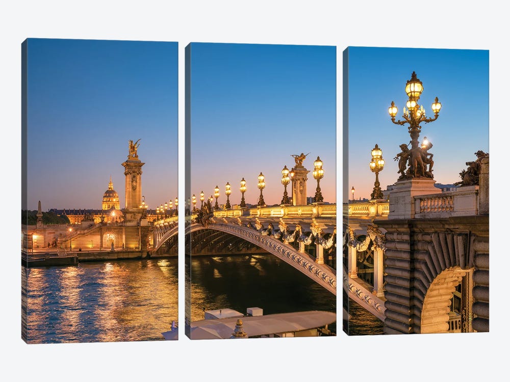 Pont Alexandre III And Les Invalides, Paris, France by Jan Becke 3-piece Art Print
