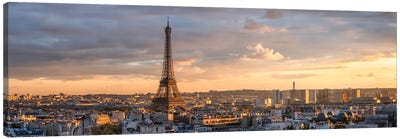 Paris Skyline At Sunset With View Of The Eiffel Tower Canvas Art Print - The Eiffel Tower