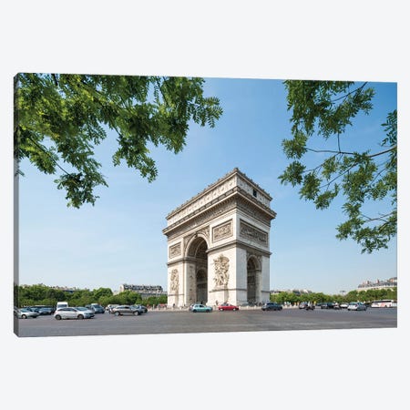 Arc De Triomphe In Summer At The Place Charles De Gaulle, Paris, France Canvas Print #JNB913} by Jan Becke Canvas Print