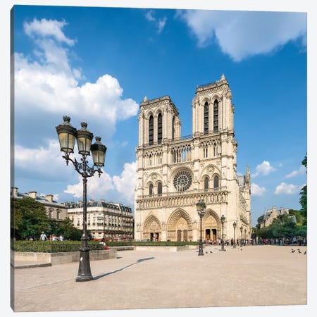 Notre-Dame De Paris In Summer Canvas Print #JNB915} by Jan Becke Canvas Art