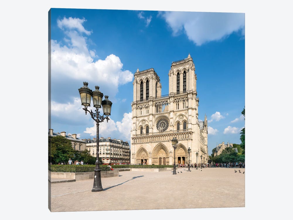 Notre-Dame De Paris In Summer by Jan Becke 1-piece Canvas Print
