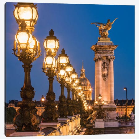 Pont Alexandre III And Les Invalides At Night Canvas Print #JNB917} by Jan Becke Canvas Artwork