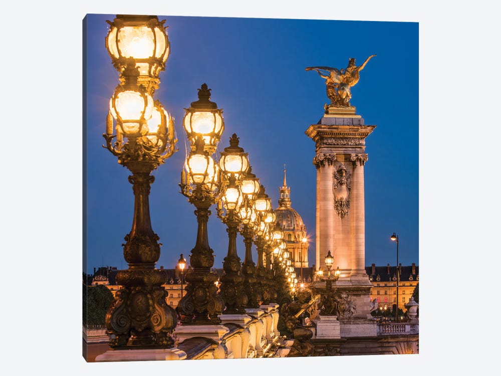 Pont Alexandre III And Les Invalides At Night by Jan Becke 1-piece Art Print