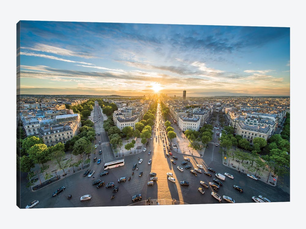 Elevated View Of La Défense At Sunset, Paris, France by Jan Becke 1-piece Canvas Print