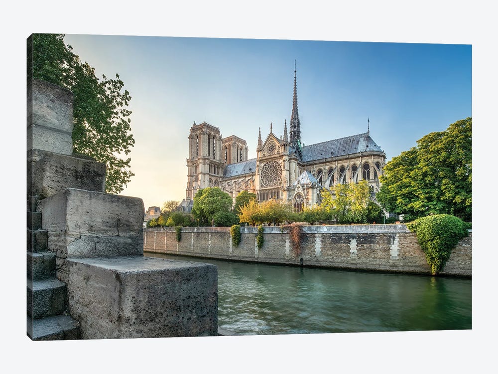 Notre-Dame De Paris Along The Banks Of The Seine, Paris, France by Jan Becke 1-piece Canvas Art