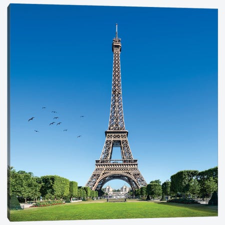Eiffel Tower At The Champs De Mars, Paris, France Canvas Print #JNB929} by Jan Becke Canvas Wall Art