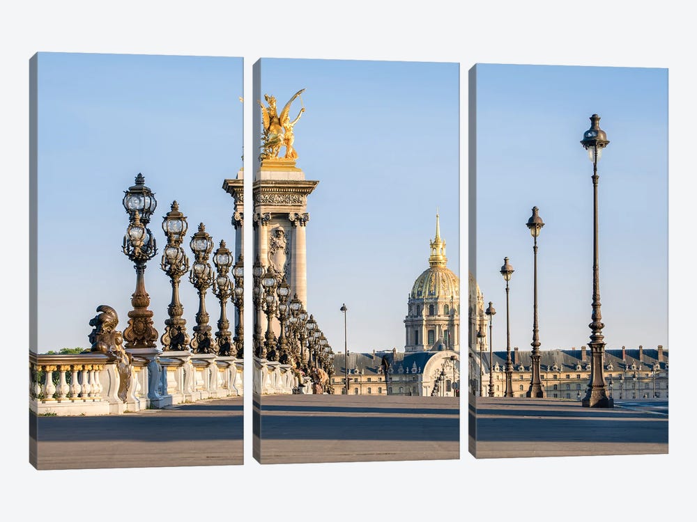 Pont Alexandre Iii Bridge And Les Invalides In Paris, France by Jan Becke 3-piece Canvas Artwork