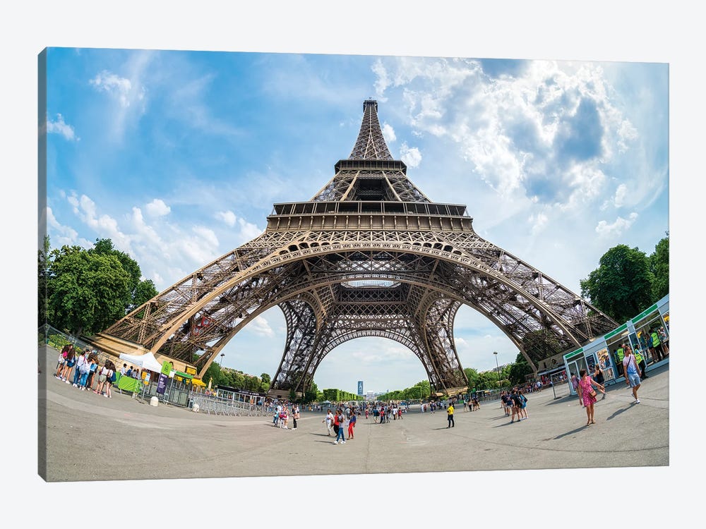 Tourists At The Eiffel Tower In Paris, France by Jan Becke 1-piece Art Print