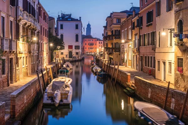 By Water: Romantic Canal In Venice, Italy by Jan Becke