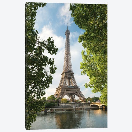 Eiffel Tower At The Banks Of The Seine, Paris, France Canvas Print #JNB943} by Jan Becke Canvas Wall Art