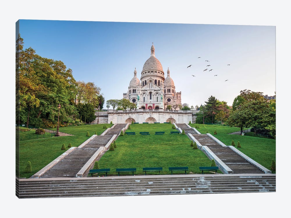 Sacré-Cœur Basilica Is Located At The Summit Of The Butte Montmartre, Paris, France by Jan Becke 1-piece Canvas Print