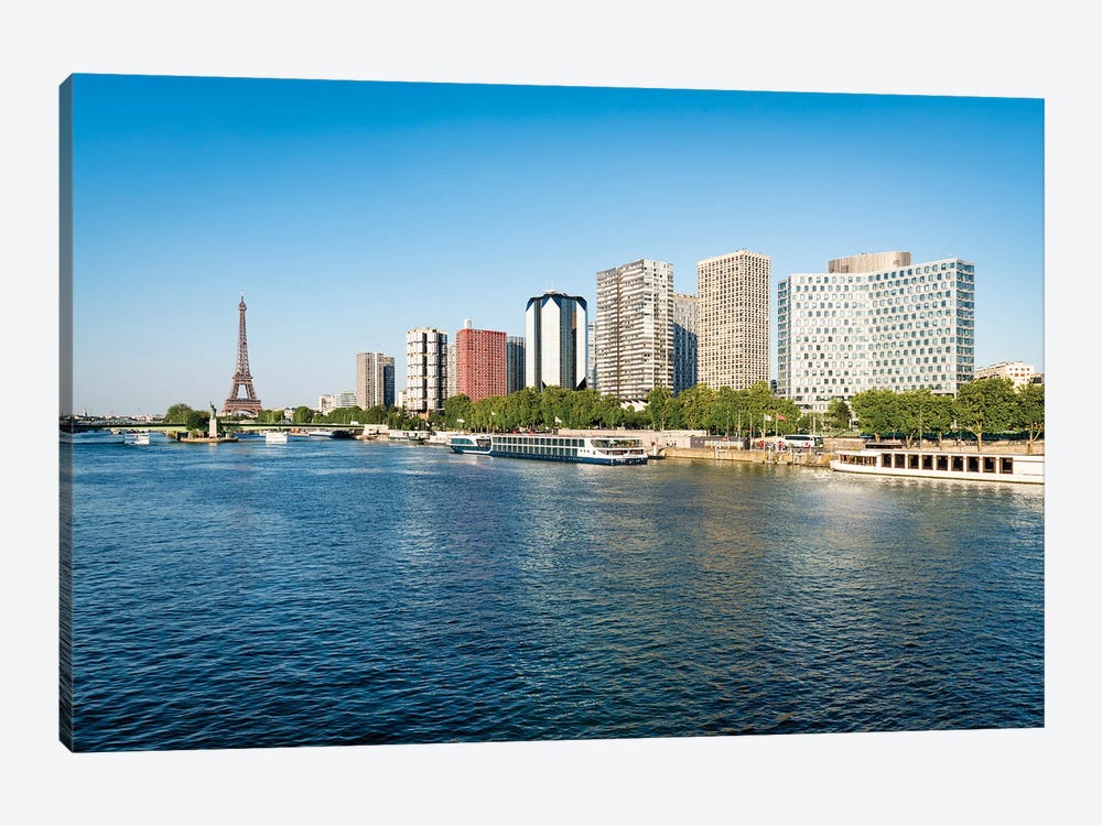 Paris Skyline Along The Seine River With View Of The Eiffel Tower by Jan Becke 1-piece Art Print
