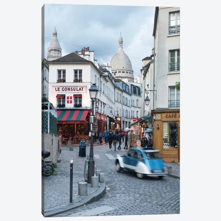 Streets Of Montmartre With View Towards Sacré-Cœur Basilica, Paris, France Canvas Print #JNB958} by Jan Becke Art Print