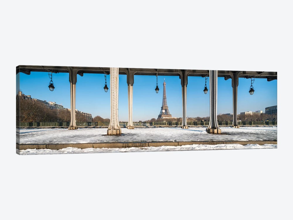 Pont De Bir-Hakeim In Winter, Paris, France by Jan Becke 1-piece Canvas Art