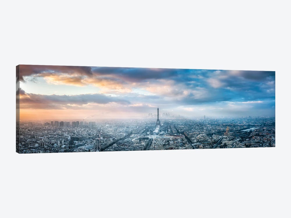 Aerial View Of Paris In Winter by Jan Becke 1-piece Canvas Print