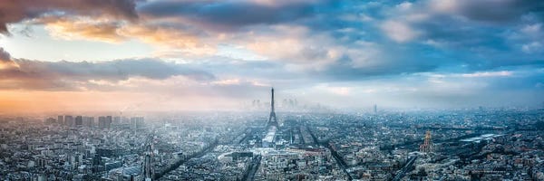 Towers: Aerial View Of Paris In Winter by Jan Becke