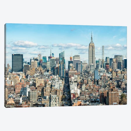 Manhattan Skyline With Empire State Building In Winter, New York City, Usa Canvas Print #JNB963} by Jan Becke Canvas Artwork