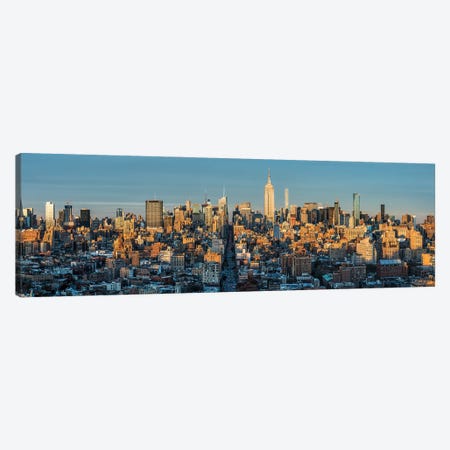 Aerial View Of The Manhattan Skyline At Sunset, New York City, Usa Canvas Print #JNB965} by Jan Becke Canvas Art Print