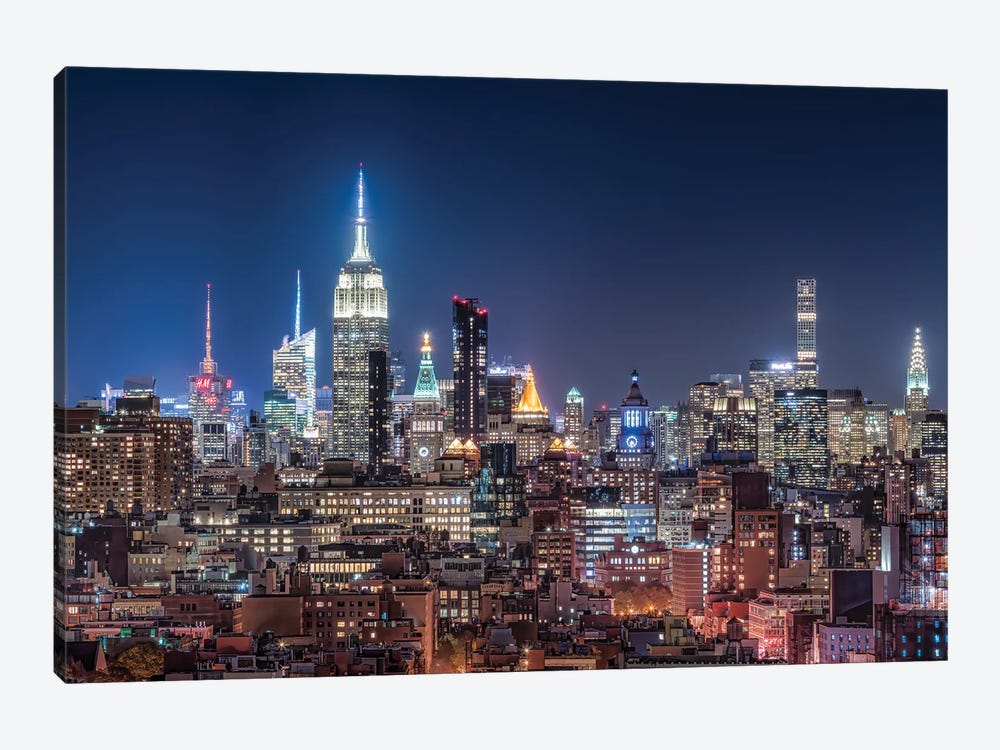 Midtown Manhattan Skyline With Empire State Building At Night by Jan Becke 1-piece Canvas Artwork