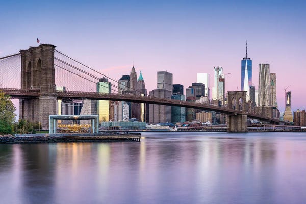 Brooklyn: Brooklyn Bridge And Manhattan Skyline On A Winter Morning by Jan Becke