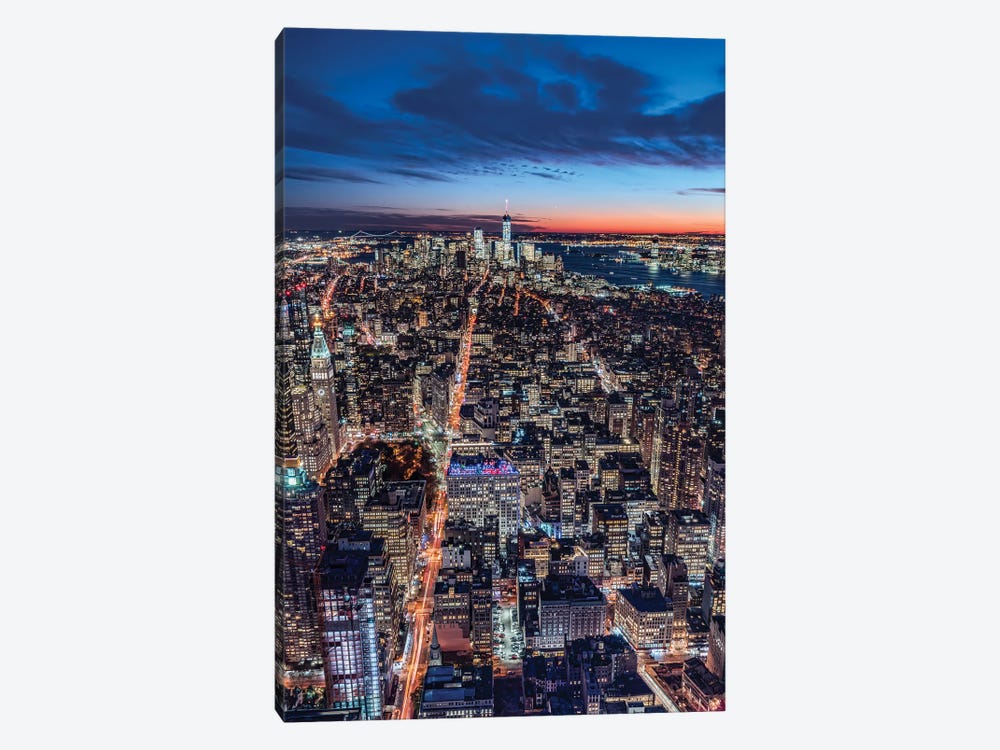 View Of Lower Manhattan At Night, New York City, Usa by Jan Becke 1-piece Canvas Art