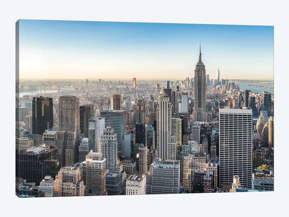 Manhattan Skyline With Empire State Building At Sunrise by Jan Becke 1-piece Art Print