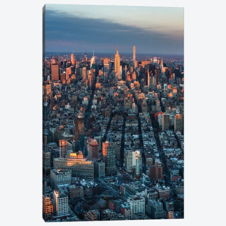 Aerial View Of Manhattan At Sunset, New York City, Usa Canvas Print #JNB983} by Jan Becke Canvas Art