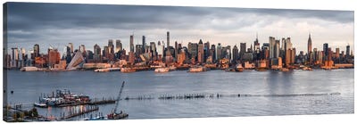 Panoramic View Of The Manhattan Skyline Seen From New Jersey Canvas Art Print - Manhattan Art