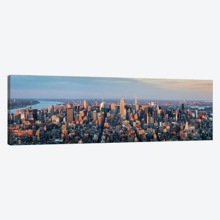 Panoramic View Of The Manhattan Skyline At Sunset, New York City, Usa Canvas Print #JNB987} by Jan Becke Canvas Art Print