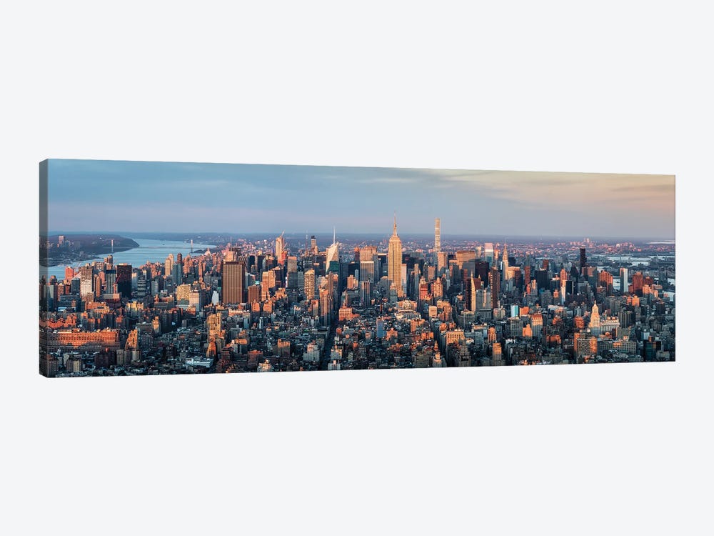 Panoramic View Of The Manhattan Skyline At Sunset, New York City, Usa by Jan Becke 1-piece Canvas Wall Art