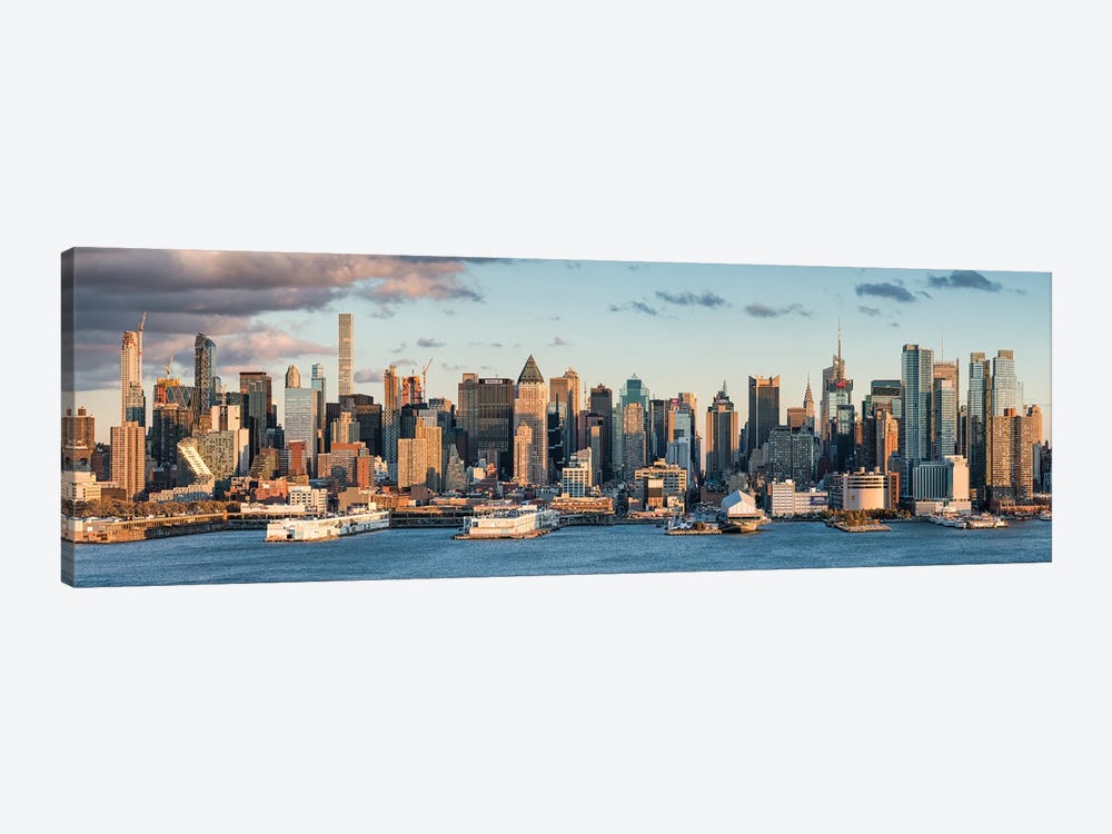Manhattan Skyline Panorama Seen From New - Canvas Wall Art | Jan Becke