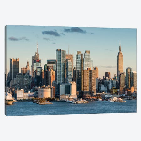 Manhattan Skyline With Empire State Building Seen From New Jersey Canvas Print #JNB989} by Jan Becke Canvas Artwork