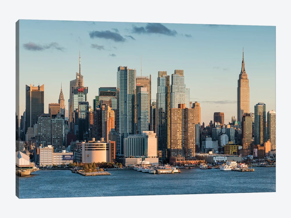 Manhattan Skyline With Empire State Building Seen From New Jersey by Jan Becke 1-piece Canvas Artwork