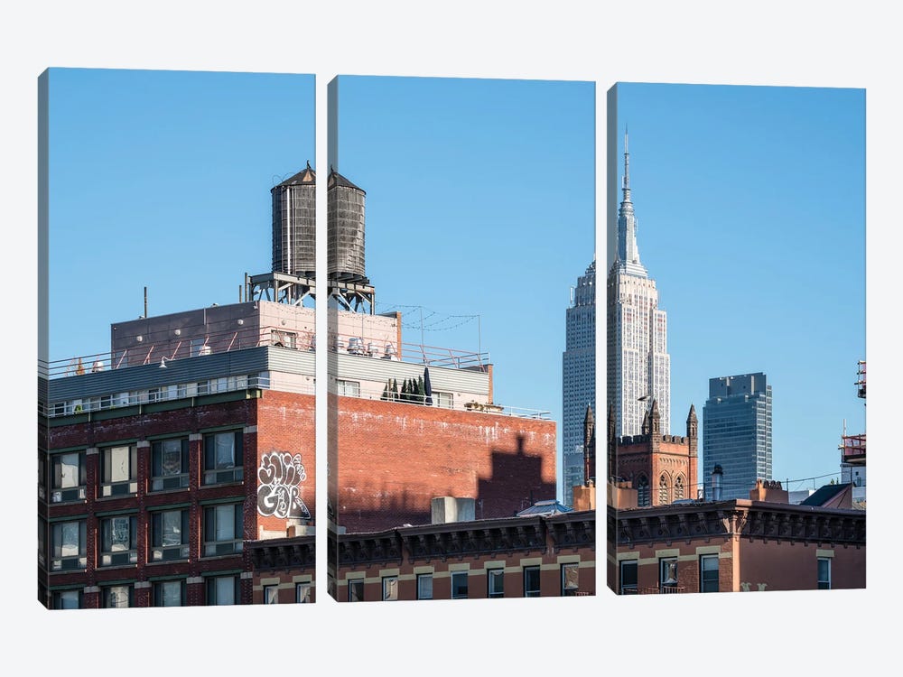Empire State Building And Historic Architecture In New York City by Jan Becke 3-piece Canvas Print