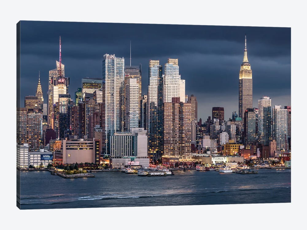 Manhattan Skyline With Empire State Building, New York City by Jan Becke 1-piece Canvas Print